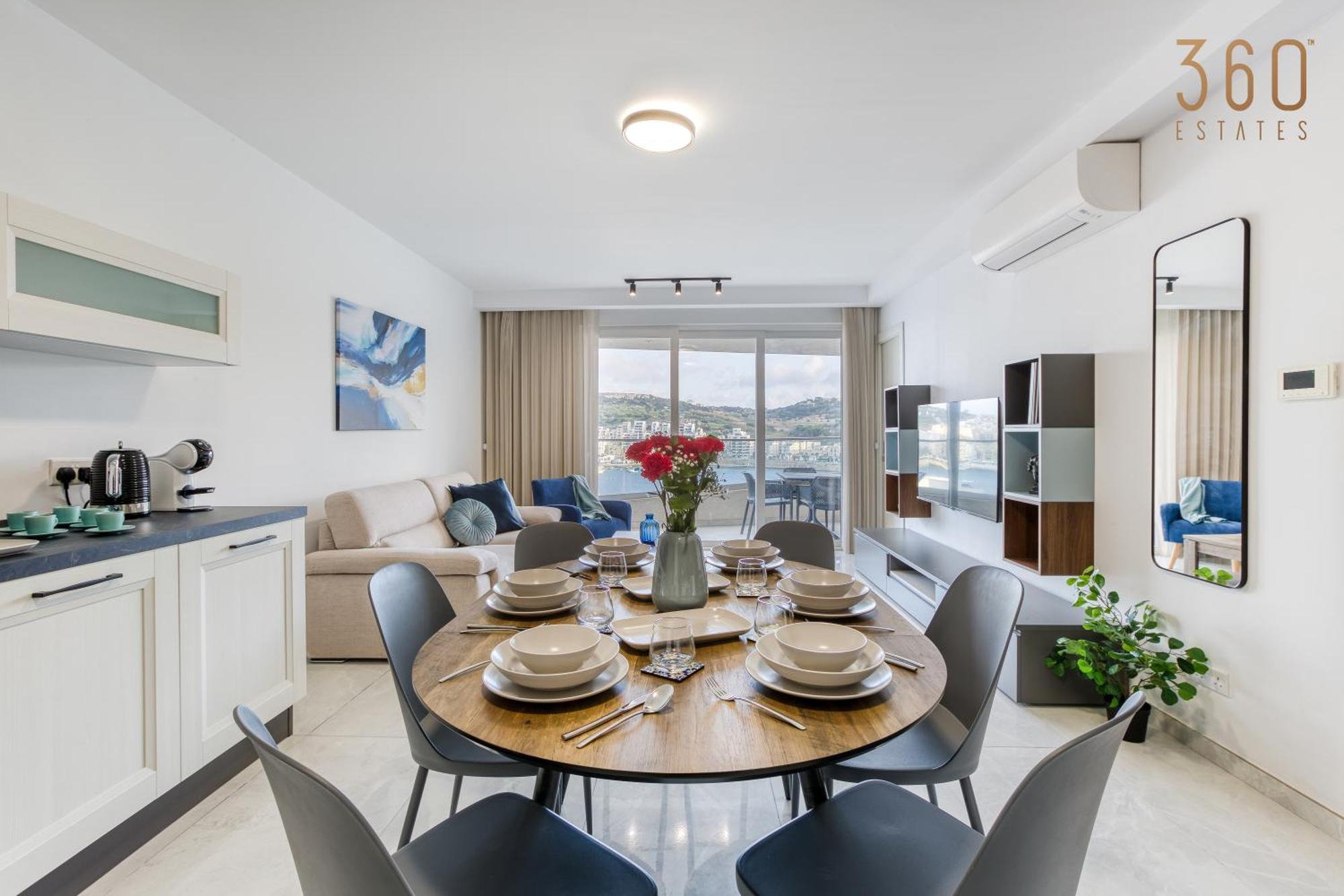 Apartment Waterfront 3br Home, With Private Balcony In Xemxija By 360 Estates St. Paul's Bay