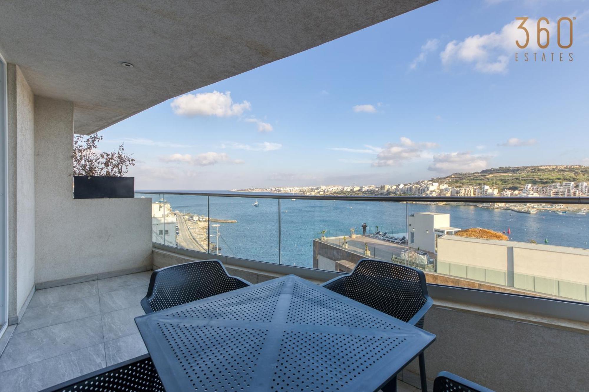Waterfront 3br Home, With Private Balcony In Xemxija By 360 Estates *