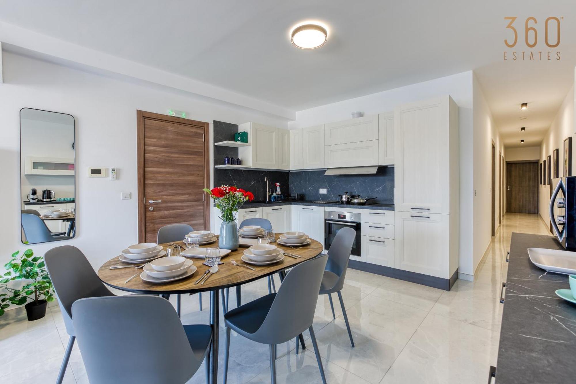 Apartment Waterfront 3br Home, With Private Balcony In Xemxija By 360 Estates