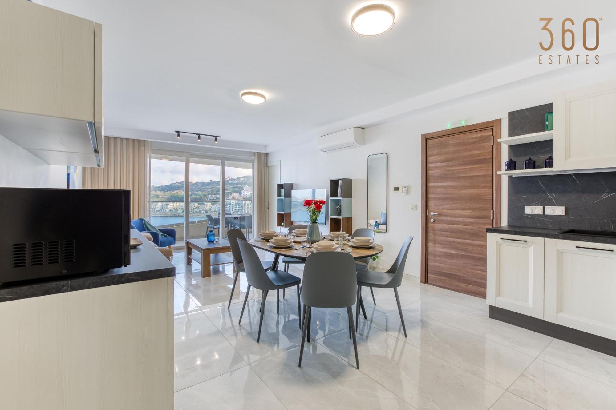 Waterfront 3br Home, With Private Balcony In Xemxija By 360 Estates *