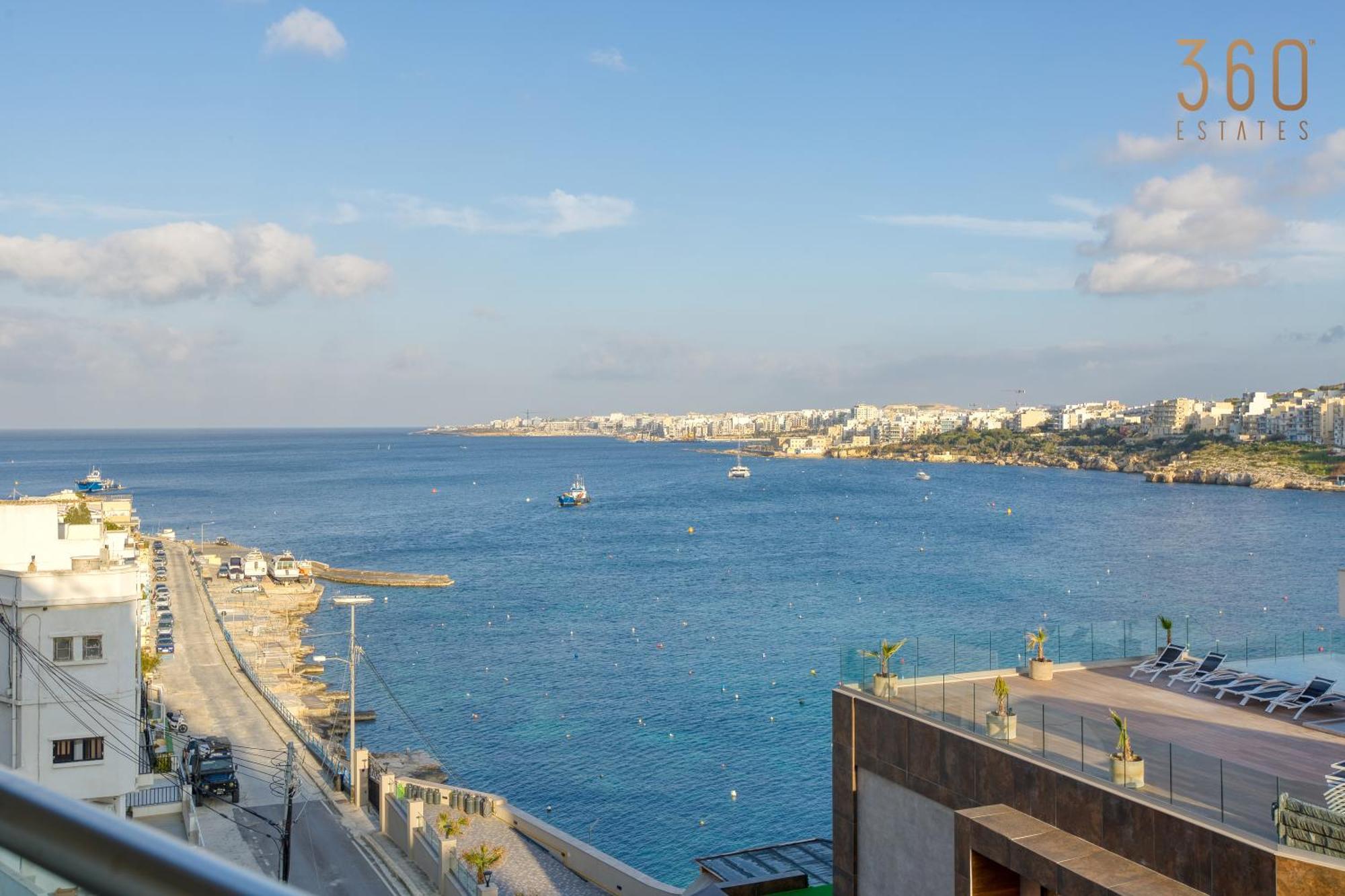 Waterfront 3br Home, With Private Balcony In Xemxija By 360 Estates