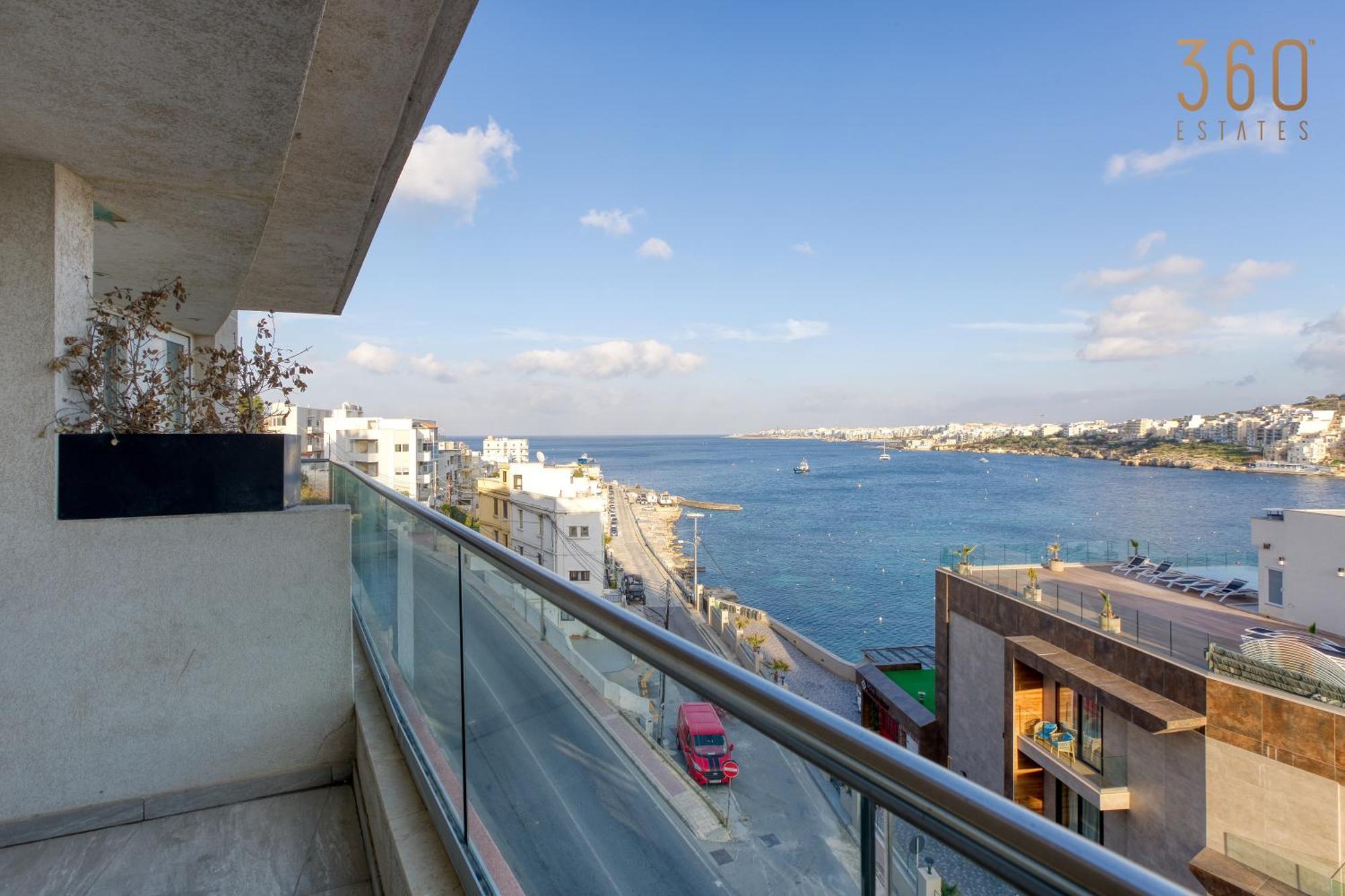 Waterfront 3br Home, With Private Balcony In Xemxija By 360 Estates *