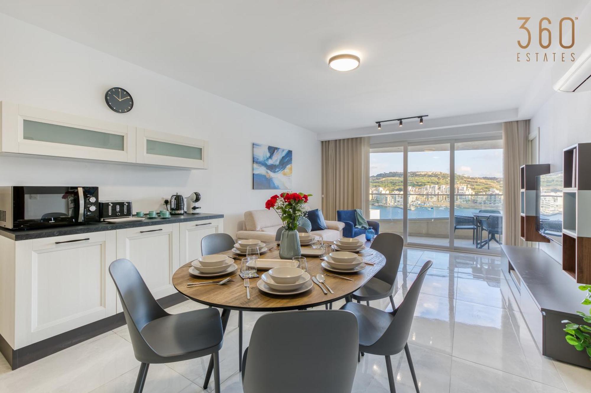 Apartment Waterfront 3br Home, With Private Balcony In Xemxija By 360 Estates *